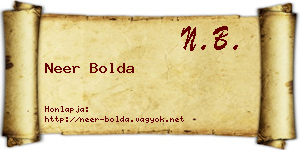 Neer Bolda névjegykártya